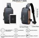 Dwenles Anti theft Crossbody Sling Bag,Waterproof Chest Daypack with USB Charging, Shoulder Backpack for Men Women (Black) - Image 6